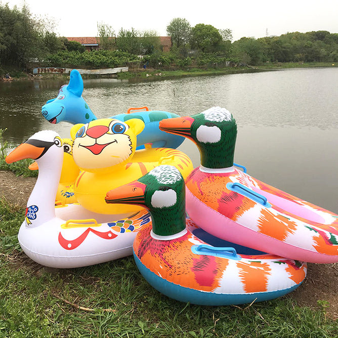 Inflatable Summer Swan Bird Floater With Handle For Kids