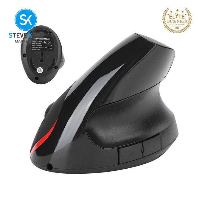 Steve Kyle Wireless Vertical Mouse Ergonomic Wristband Optical Mouse USB Rechargeable For Laptop