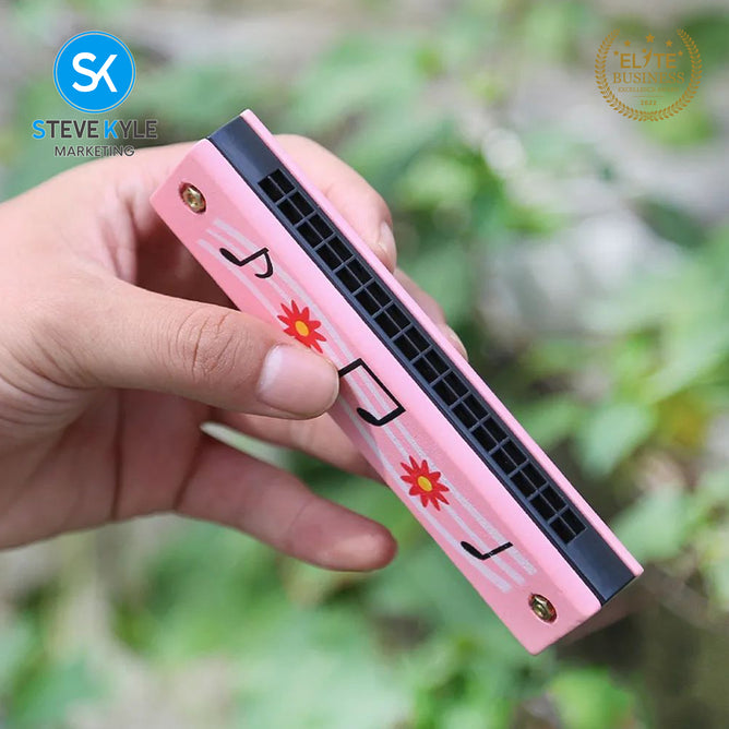 Steve Kyle Wooden Harmonica 16 Holes Double-Row Blow Woodwind Mouth Toys For Children Musical Instruments
