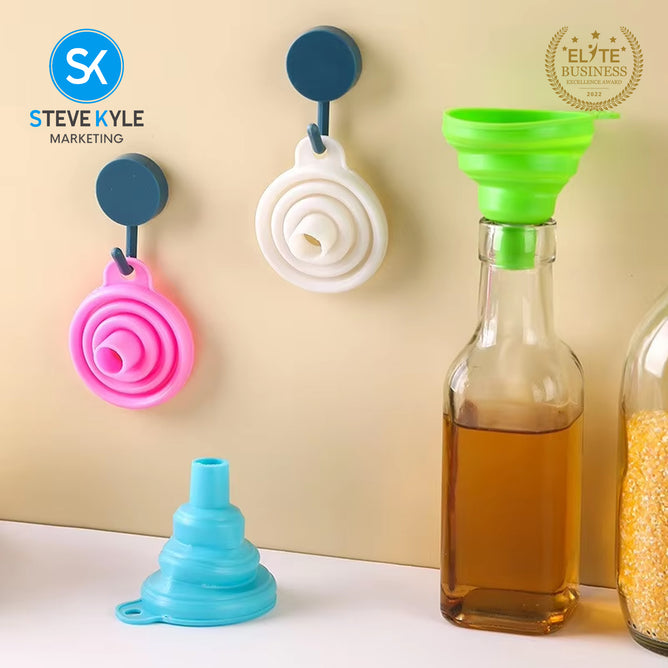 Steve Kyle Food Grade Silicone Foldable Funnel For Liquid Powder Dispenser Creative Household Kitchen Tools