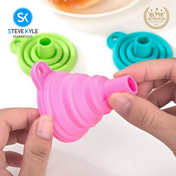Steve Kyle Food Grade Silicone Foldable Funnel For Liquid Powder Dispenser Creative Household Kitchen Tools