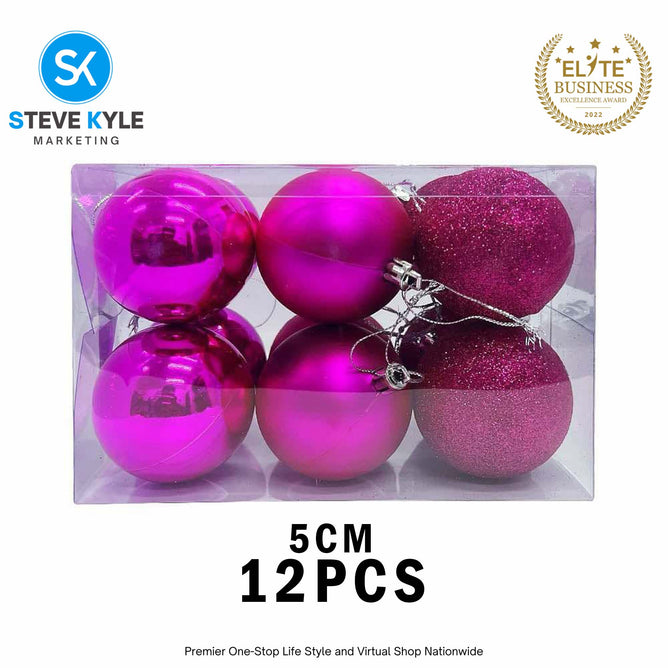 (5CM) 6PCS/12PCS Christmas Ball Set Atmosphere Pendant Decorations