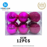(6CM) 6PCS/12PCS Christmas Ball Set Atmosphere Pendant Decorations