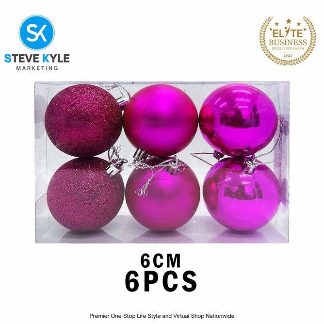 (6CM) 6PCS/12PCS Christmas Ball Set Atmosphere Pendant Decorations
