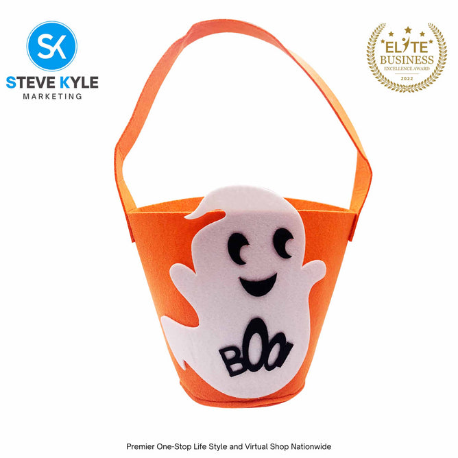 Halloween Candy Bag DIY Portable Tote Gift Bag Trick or Treat Bag for Kids Cute Handle Holiday
