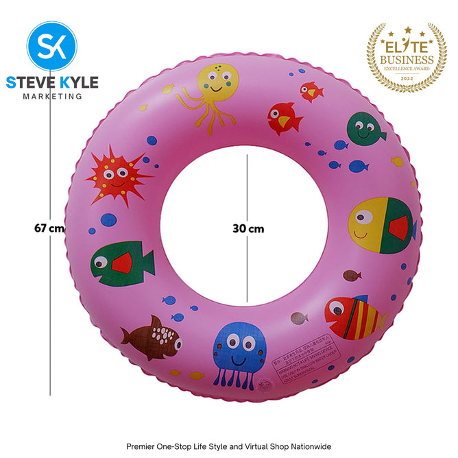 26 Inches Inflatable Cartoon Character Swim Ring Floater for Kids Boys and Girls