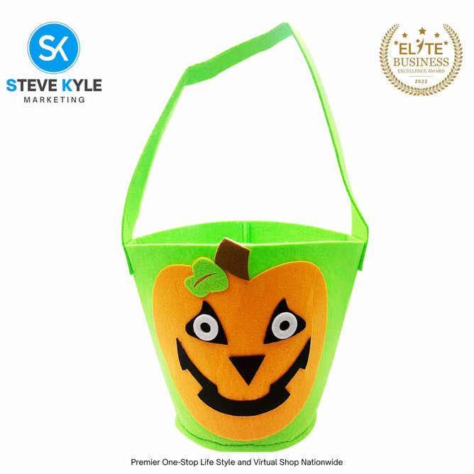 Halloween Candy Bag DIY Portable Tote Gift Bag Trick or Treat Bag for Kids Cute Handle Holiday