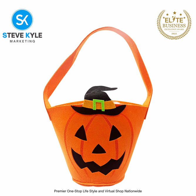 Halloween Candy Bag DIY Portable Tote Gift Bag Trick or Treat Bag for Kids Cute Handle Holiday