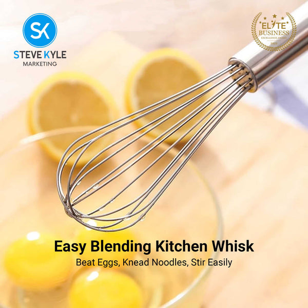 High-Quality Kitchen Whisk Stainless Wire Egg Beater – Steve Kyle Marketing