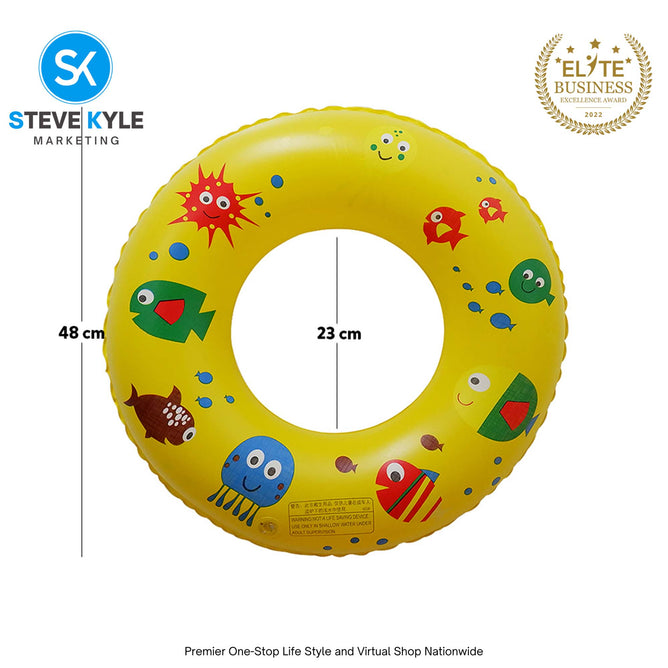 20 Inches Inflatable Cartoon Character Swim Ring Floater for Kids Boys and Girls