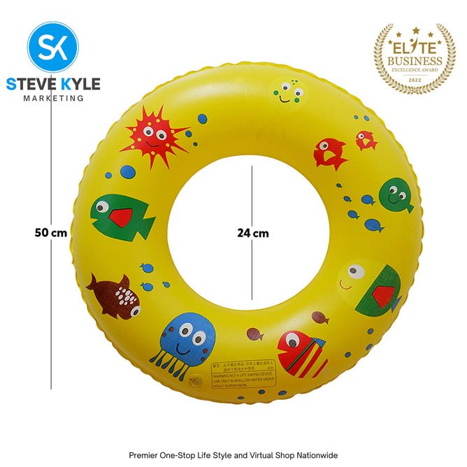 22 Inches Inflatable Cartoon Character Swim Ring Floater for Kids Boys and Girls