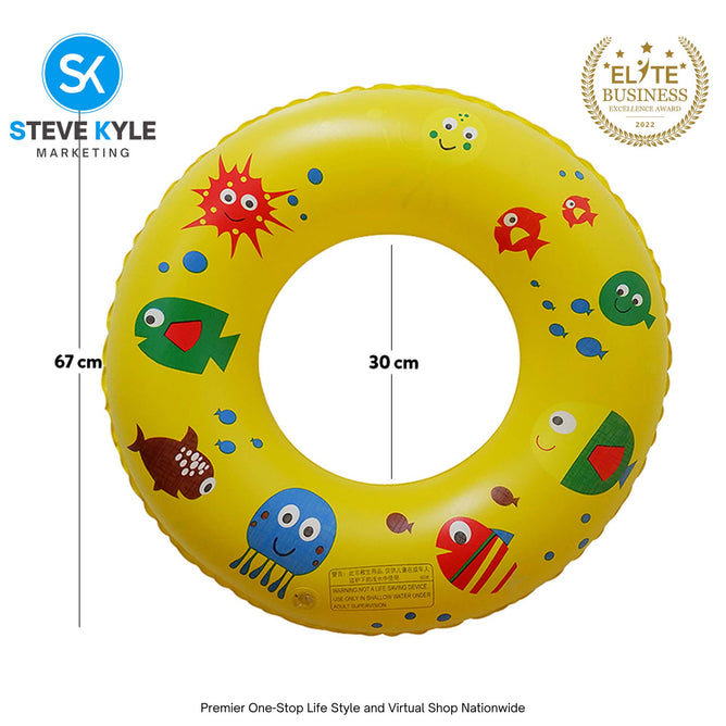 26 Inches Inflatable Cartoon Character Swim Ring Floater for Kids Boys and Girls