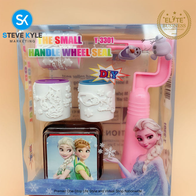 Cute Mini Cartoon Round Seal Roller Stamp Set Stationery Scrapbooking School Supply