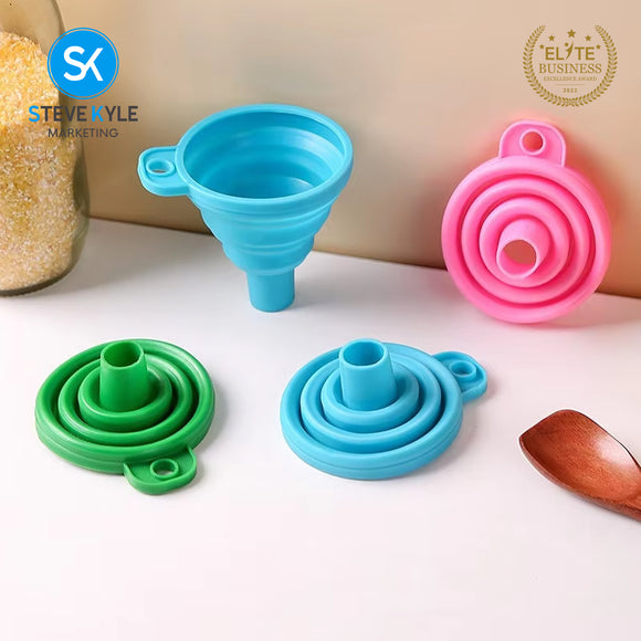 Steve Kyle Food Grade Silicone Foldable Funnel For Liquid Powder Dispenser Creative Household Kitchen Tools