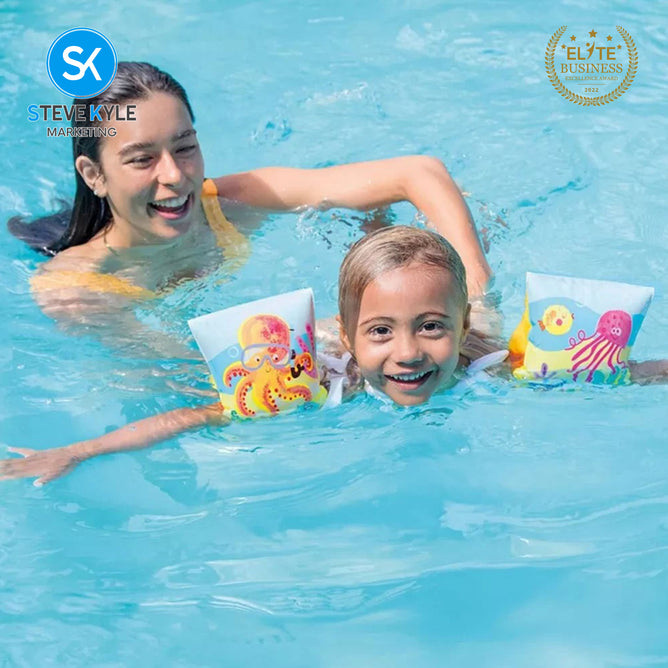 Steve Kyle Inflatable Arm Band Under The Sea Print Floaties For Swimming Outdoor Fun