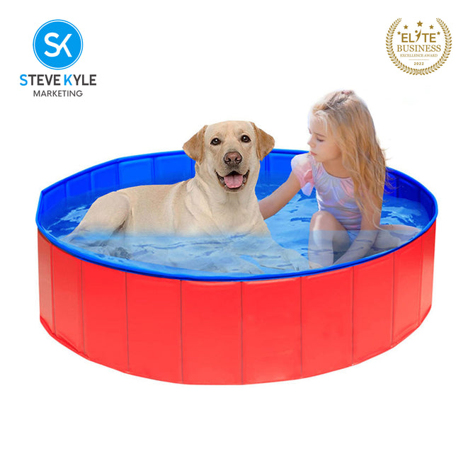 Steve Kyle Foldable Paddling Pool PVC Bathtub Folding Basin For Pet Kids Swimming Outdoor Fun