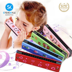 Steve Kyle Wooden Harmonica 16 Holes Double-Row Blow Woodwind Mouth Toys For Children Musical Instruments