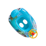 Inflatable Cartoon Character Design Boat Floater with Steering Wheel for Baby & Toddlers