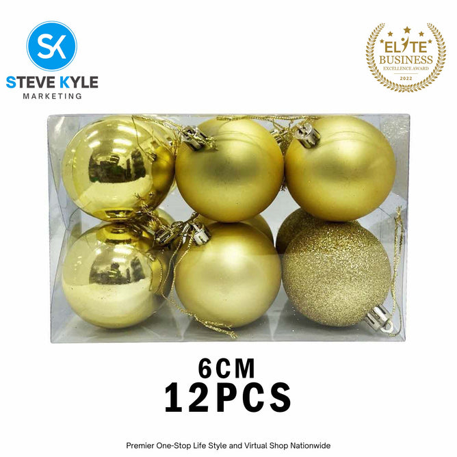 (6CM) 6PCS/12PCS Christmas Ball Set Atmosphere Pendant Decorations