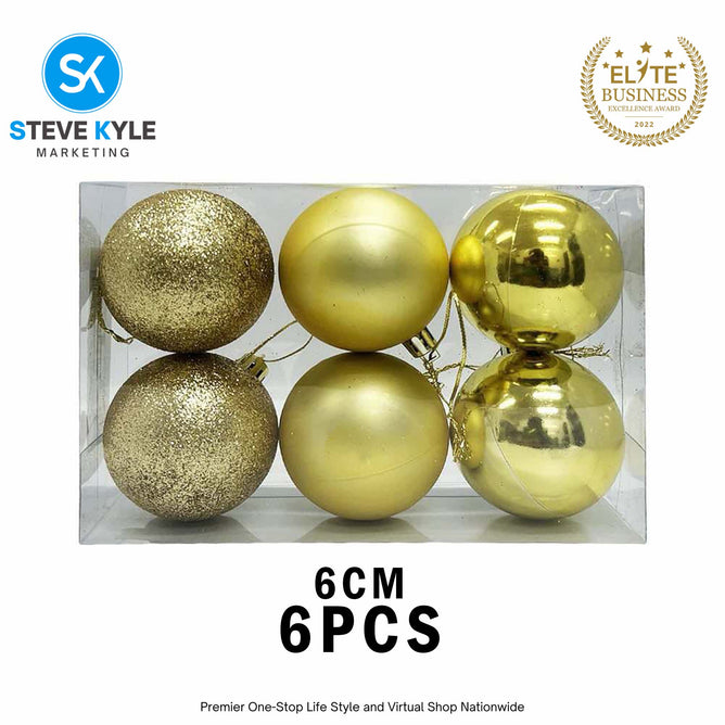 (6CM) 6PCS/12PCS Christmas Ball Set Atmosphere Pendant Decorations