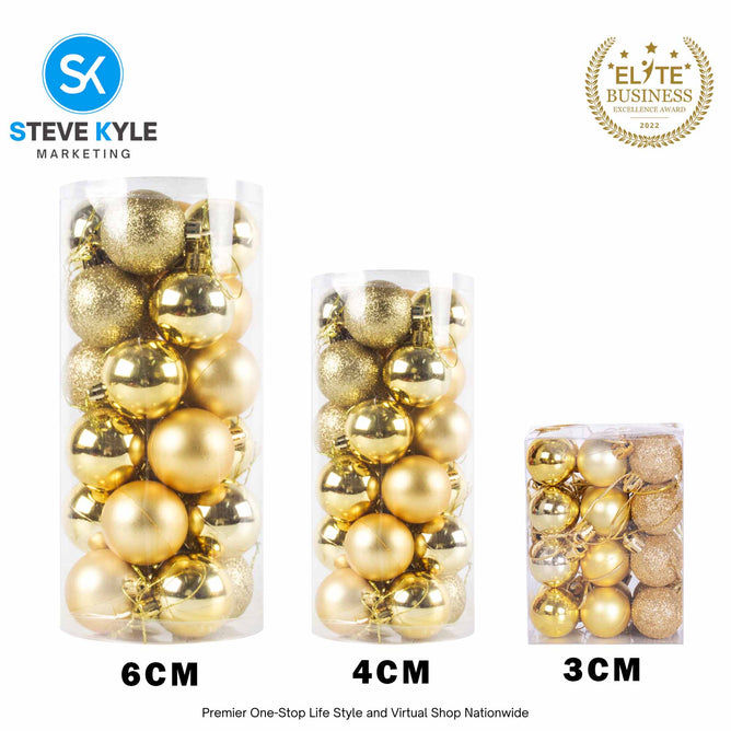 24PCS 3CM/4CM/6CM Christmas Tree ball Pendant Decorations Christmas New Year Party Decorations