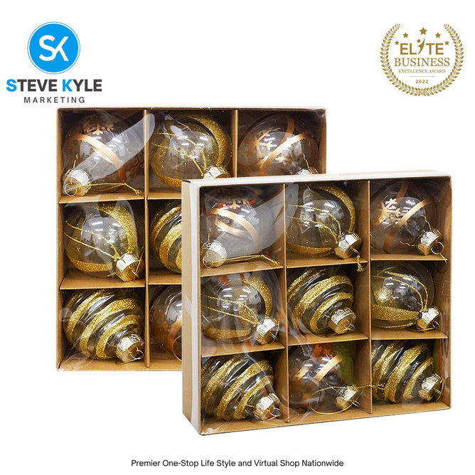 9PCS/8CM Christmas Tree Balls Christmas New Year Party Atmosphere Pendant Decorations