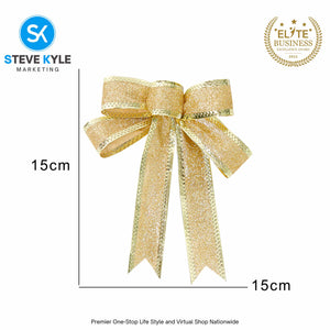 Glitter Bowknot Ribbon Christmas Tree Decor Ribbon For Holiday Decor
