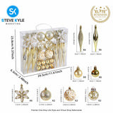 40PCS Christmas Balls Ornaments for Christmas Tree Decorations Hanging Ball Party Decoration