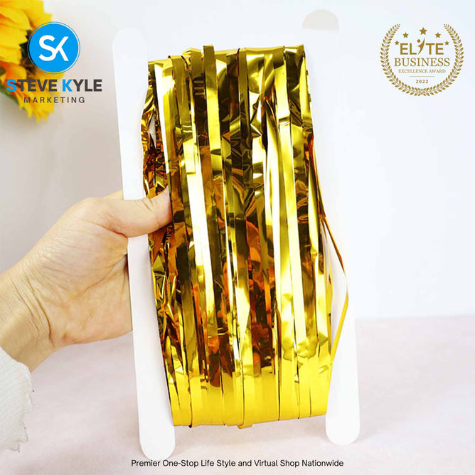 2.5M Background Foil Curtains Birthday Party Wall Cloth Backdrop Wedding Christmas Decoration