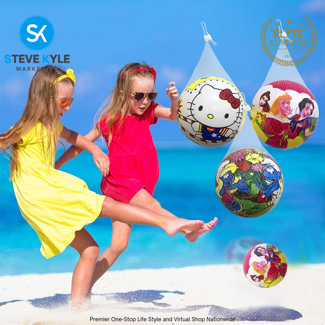 Cartoon Character PVC Inflatable Rubber Bouncing Balls For Kids Sports Toys- Randomly Given