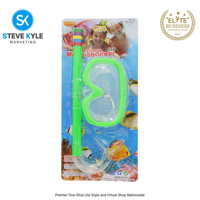 Large Frame Snorkeling Mask Goggles Dive Sticks Adjustable Swim Set Suitable for Kids & Adult