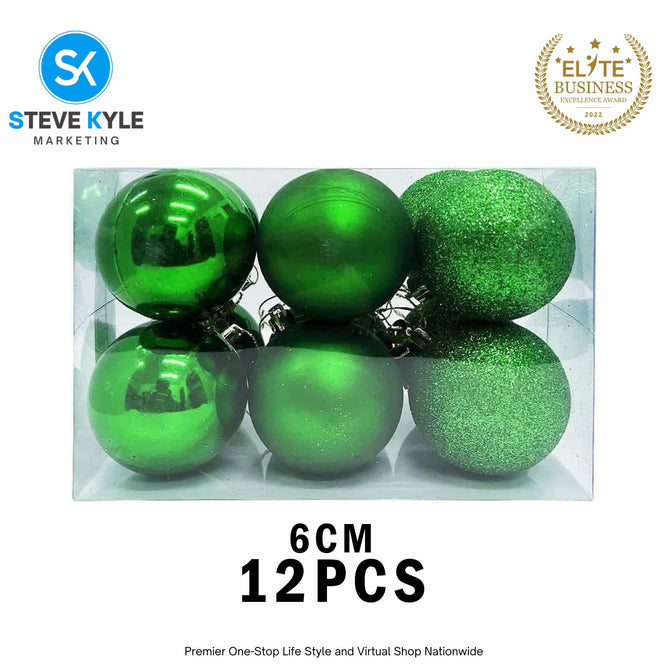 (6CM) 6PCS/12PCS Christmas Ball Set Atmosphere Pendant Decorations