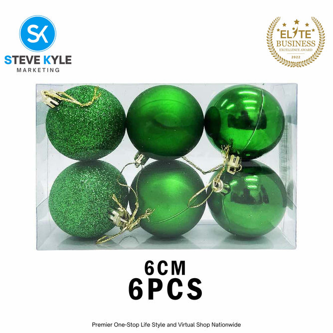 (6CM) 6PCS/12PCS Christmas Ball Set Atmosphere Pendant Decorations