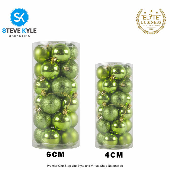 24PCS 3CM/4CM/6CM Christmas Tree ball Pendant Decorations Christmas New Year Party Decorations