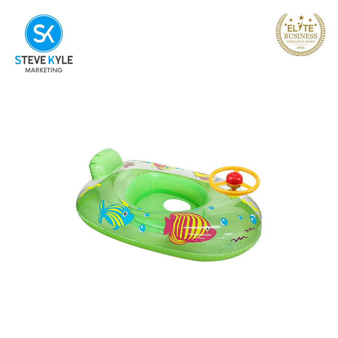 Inflatable Summer Transparent Floater Boat with Steering Wheel For Baby & Kids
