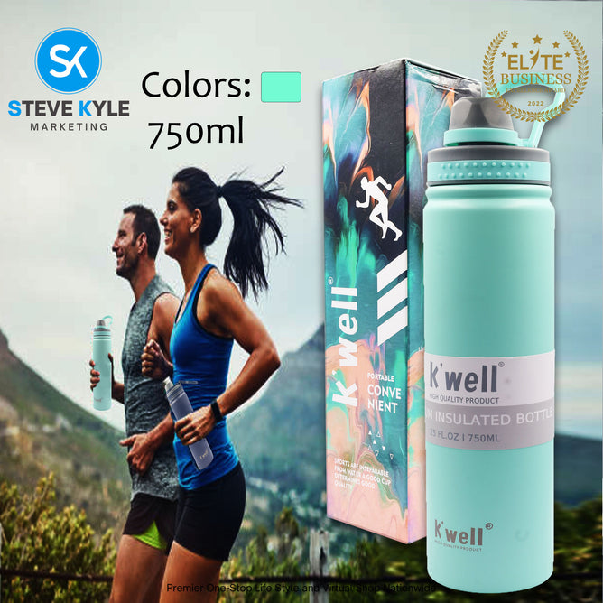 K'well Stainless Steel Vacuum Insulated Tumbler Water Bottle Hot and Cold 750ml/800ml