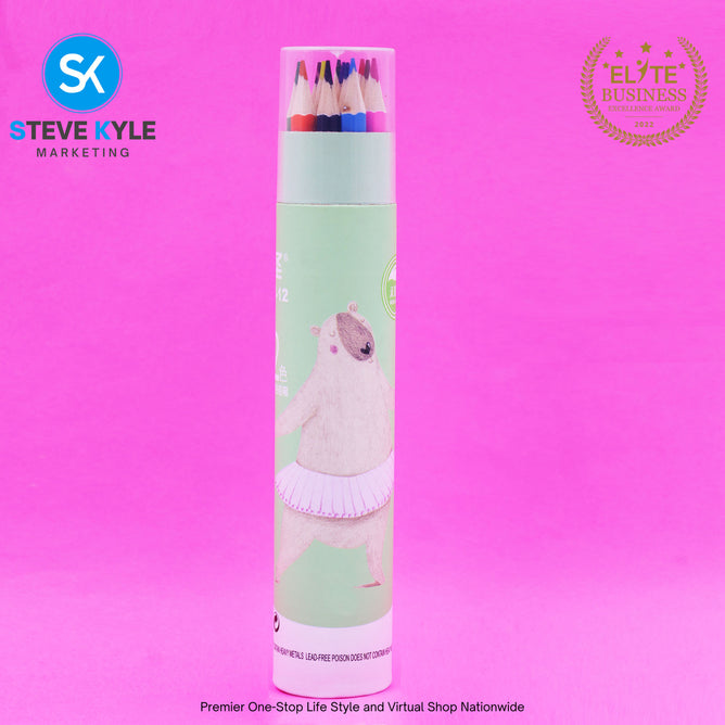 12 Colors Creative Stationery Color Pencil Best Gift for Kids Draw with Colorful Design with Box