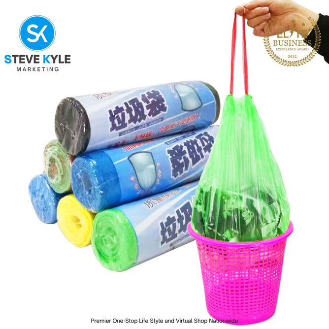 Drawstring Handles Household Disposable Garbage Bag Trash Bags