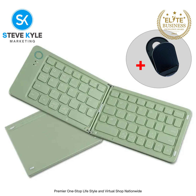 UltraSlim Foldable Keyboard Rechargeable Bluetooth Silent Typing for iOS Android Windows