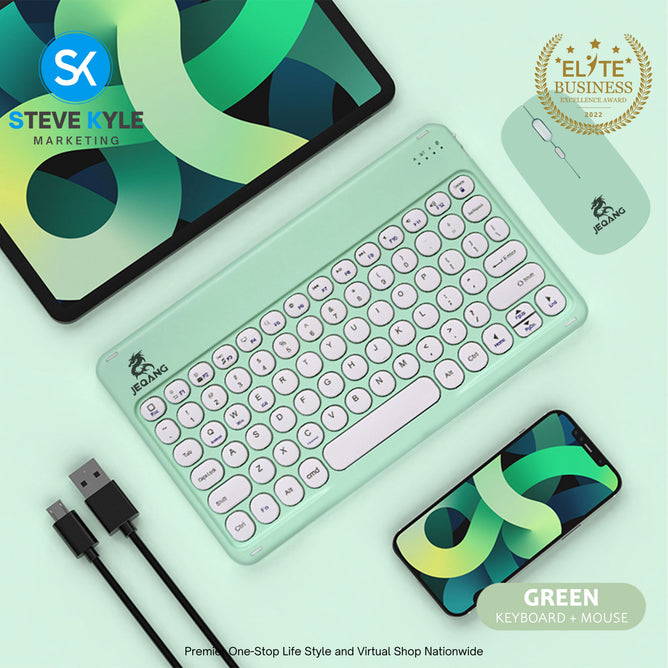Slim Rechargeable Bluetooth Keyboard with Bluetooth Mouse set