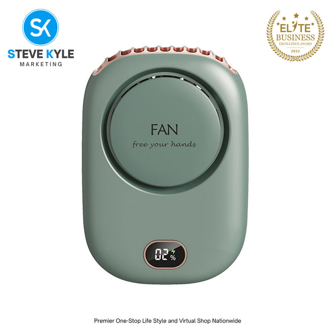 Mini portable fan,neck hanging, waist hanging, desktop holding, USB charging, 3-level wind power