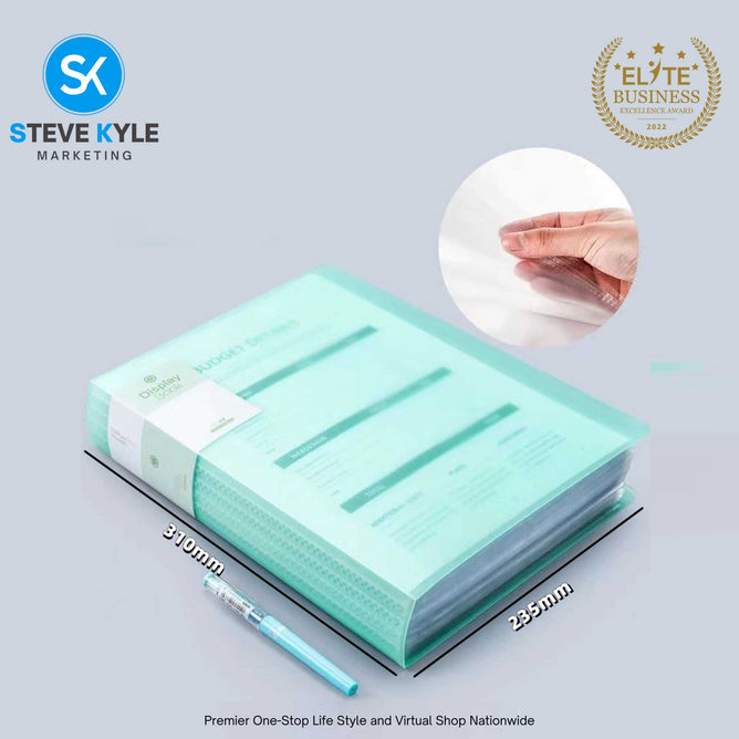 A4 Transparent File Folder Document Organizer Clear Book Stationery for Home & office