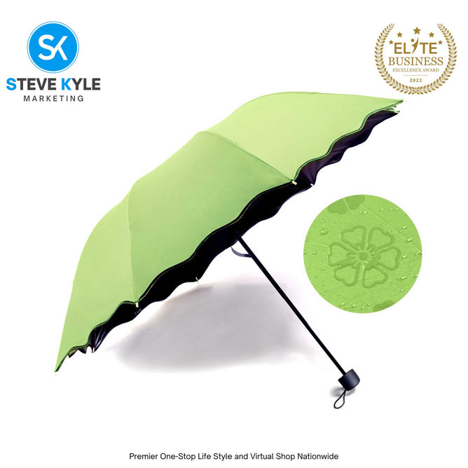 Magic Folding Sun Rain Windproof Flowering Umbrella cover UV Protection