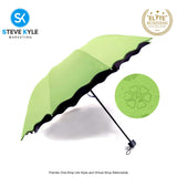 Magic Folding Sun Rain Windproof Flowering Umbrella cover UV Protection