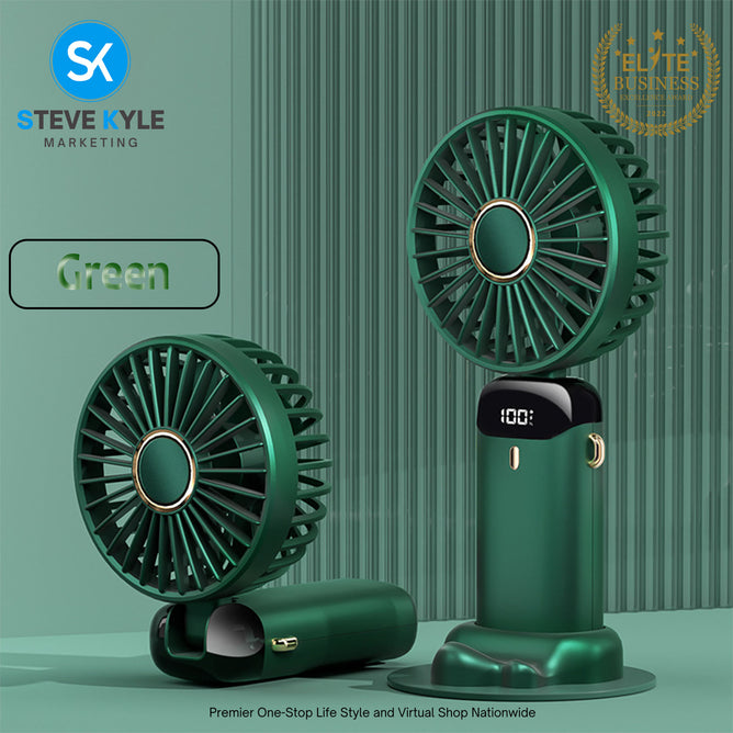 Handheld Portable Folding Fan Multifunctional Digital Display Aromatherapy Fan Neck Rope