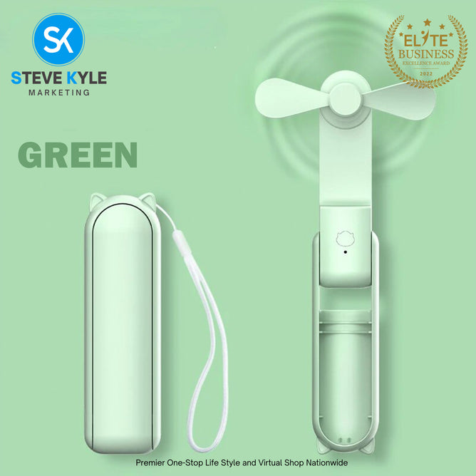 Portable Fan Foldable Small Fan Mini Handheld Fan USB Rechargeable Silent Handheld Folding Fan