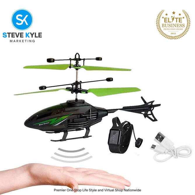 Flying HelicopterBoys Indoor and Outdoor Helicopter Palm Sensing Helicopter with LED Lights