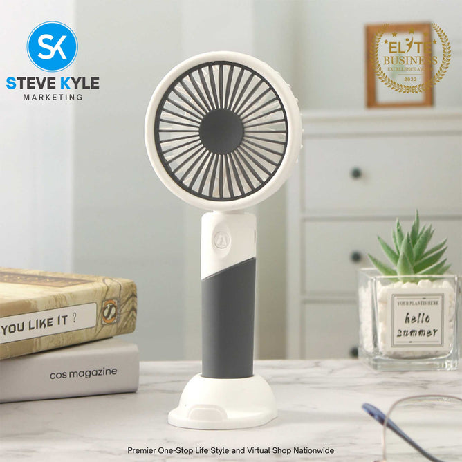 Desk Fan Small Phone Holder Foldable Fan with USB Charging Retractable Portable Mini Fan