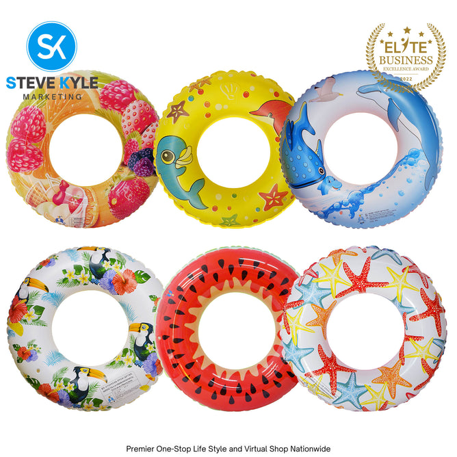 20 Inches Inflatable Cartoon Character Swim Ring Floater for Kids Boys and Girls