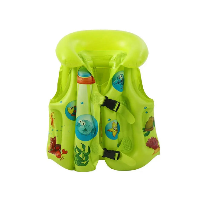 Summer Inflatable Life Vest Jacket with Attractive Printed Designs for Kids